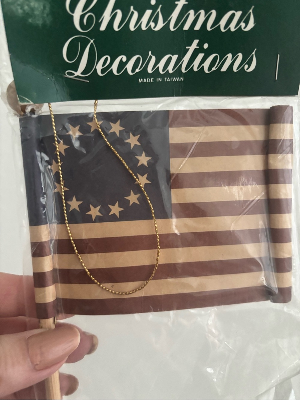 Vintage Patriotic Flag 4th of July Decor Ornamental Small Final Sale